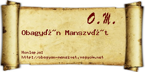 Obagyán Manszvét névjegykártya